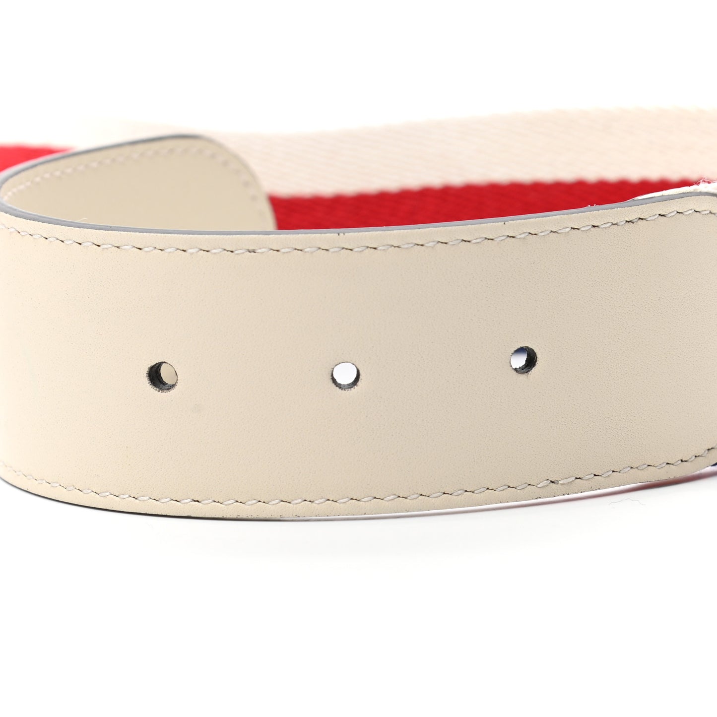 Nylon Calfskin Sylvie Web Double G 40mm Belt 85 34 Mystic White Hibiscus Red Maritime