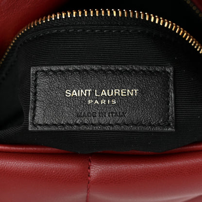 Saint Laurent Lambskin Quilted Small Loulou Puffer Monogram Chain Satchel Red 6 of 10
