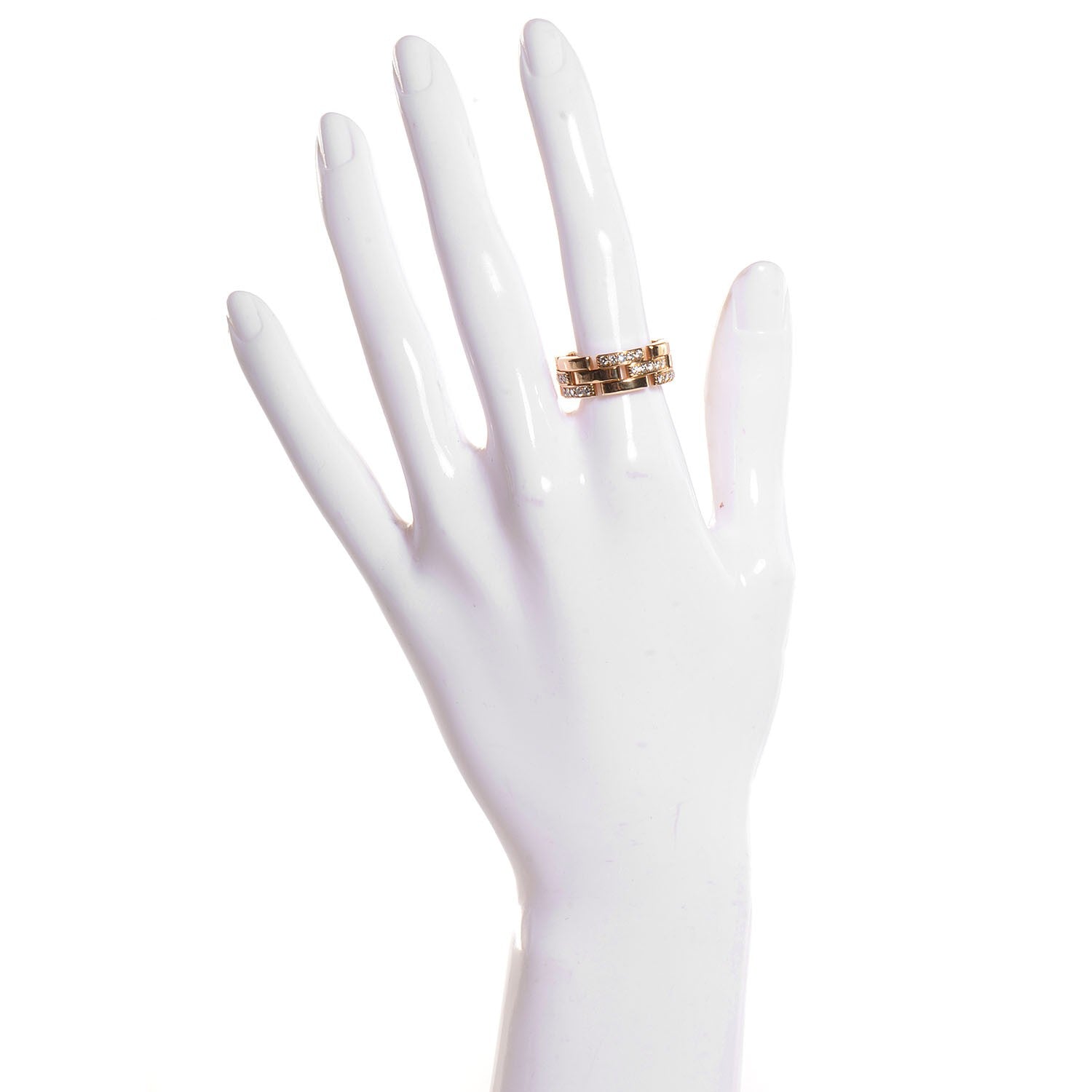 Cartier 18K Yellow Gold Diamond Maillon Panthere Ring 55 US 7.25 2 of 5