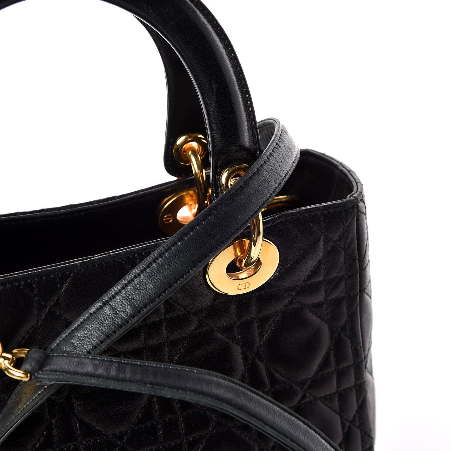Lambskin Cannage Medium Lady Dior Black