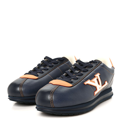 Louis Vuitton Denim Effect Lambskin Mens LV Buttersoft Sneakers 9.5 Navy Blue 4 of 10