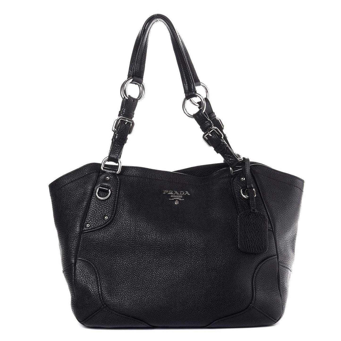 Vitello Daino Shoulder Bag Black