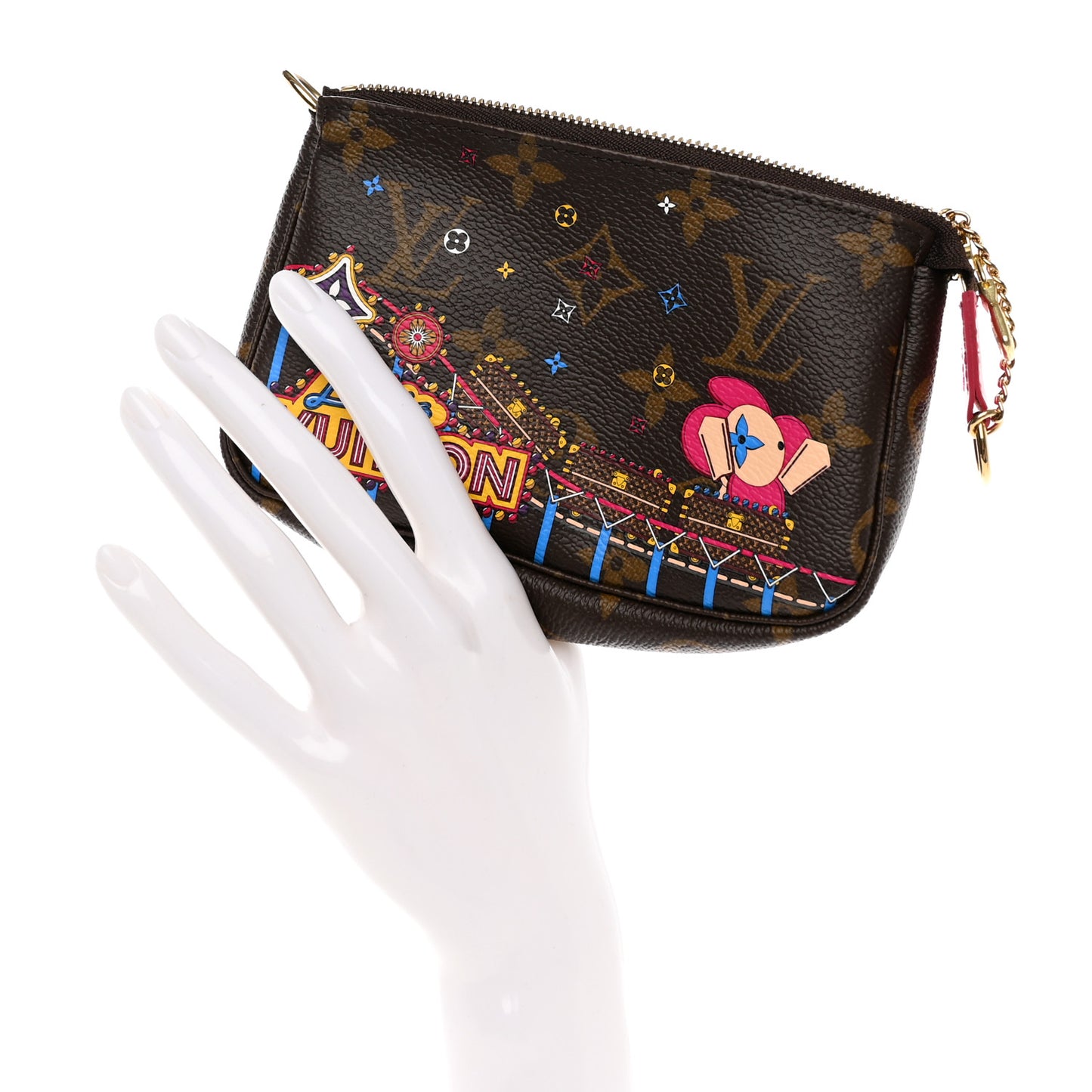 Monogram 2020 Christmas Animation Roller Coaster Mini Pochette Accessories Pivoine