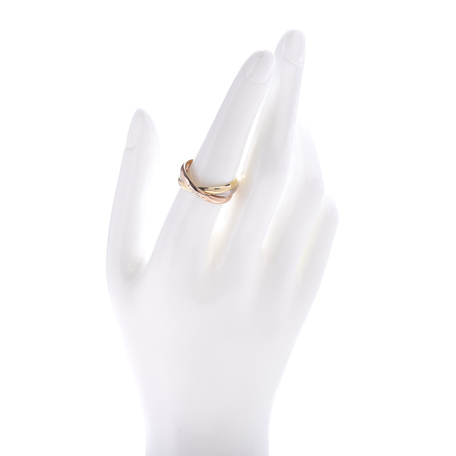 Cartier 18K Pink Yellow White Gold Small Trinity Ring 57 8 2 of 5