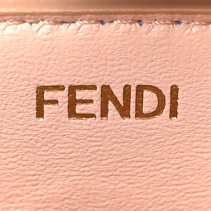Fendi Vitello King Luxor Shiny Nappa Medium Peekaboo I SEE U East West Satchel Verde Light Rose 6 of 7