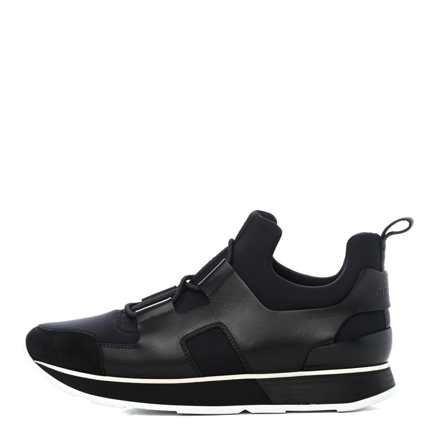 Technical Canvas Calfskin Goatskin Womens Player Sneakers 37 Black