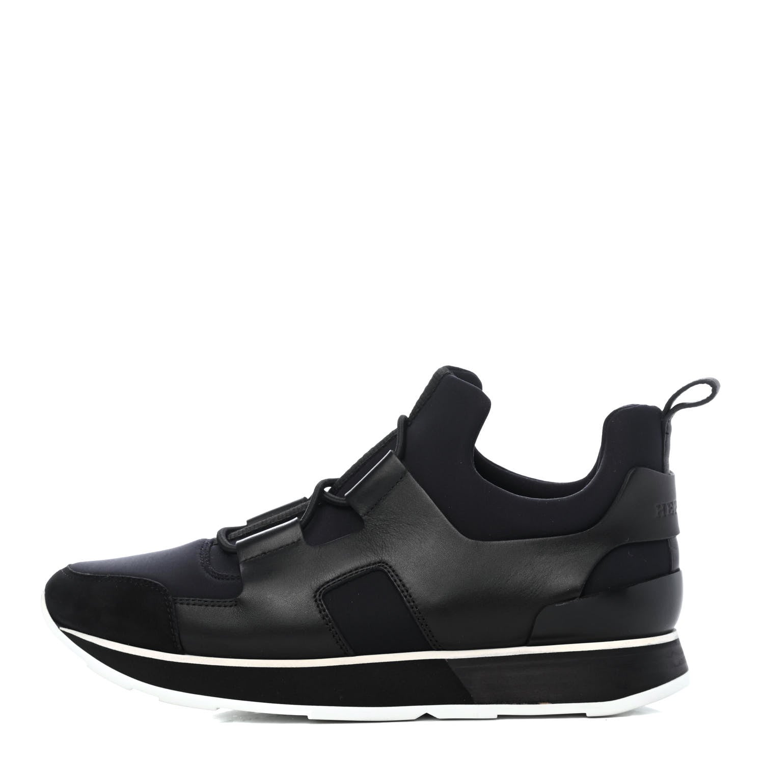 Hermes Technical Canvas Calfskin Goatskin Womens Player Sneakers 37 Black 1 of 4