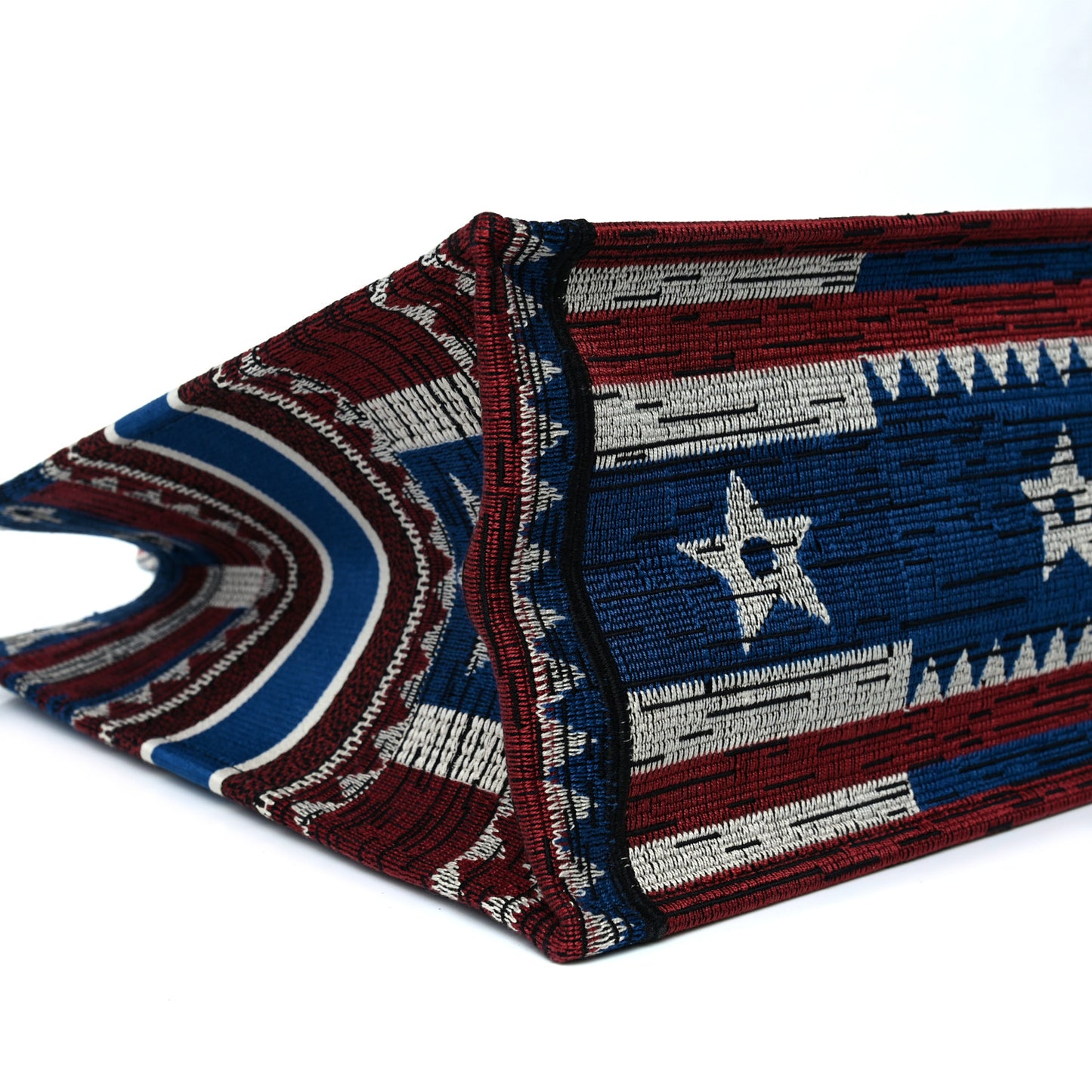 Canvas Embroidered Exclusive Union Jack Book Tote Blue Multicolor