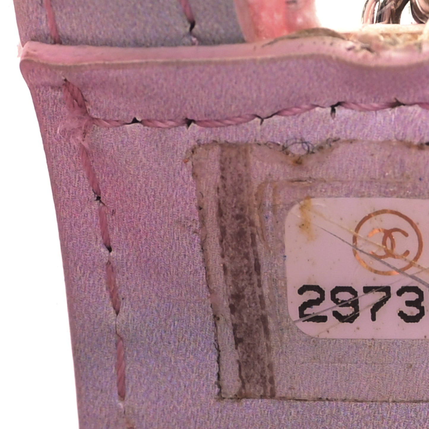 PVC Lambskin Filigree Round Clutch With Chain Pink