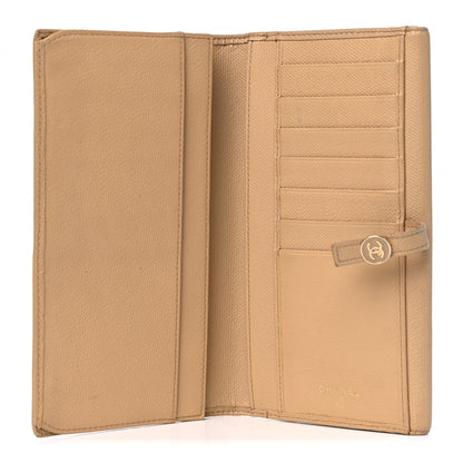 Chanel Grained Calfskin CC Button Long Wallet Beige 4 of 14