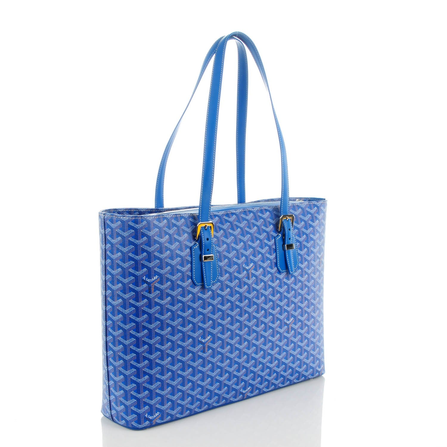 Goyard Goyardine Toile Sac Marie Galante GM Sky Blue 3 of 7