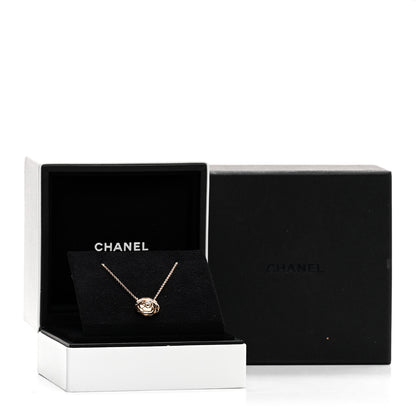 Chanel 18K Rose Gold Diamond Extrait de Camelia Pendant Necklace 5 of 5