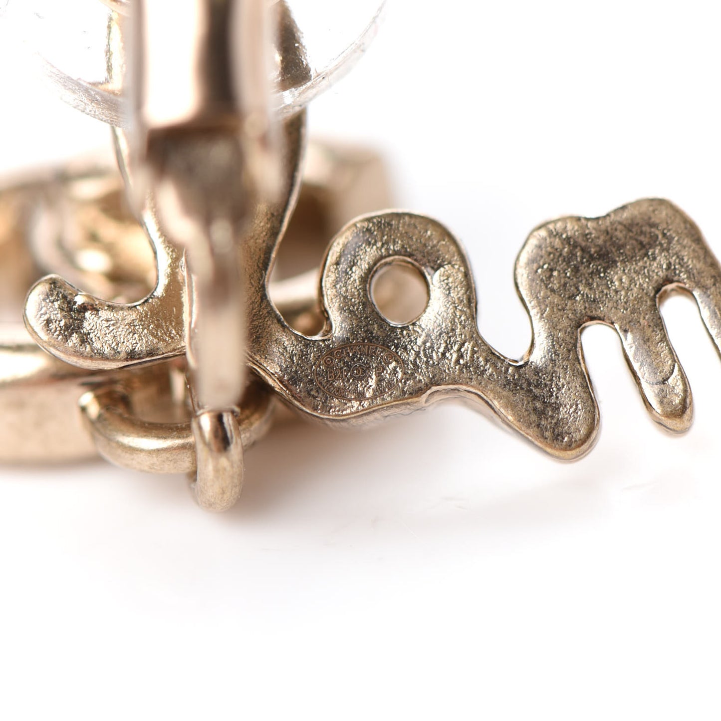 CC Turnlock Logo Clip On Earrings Gold