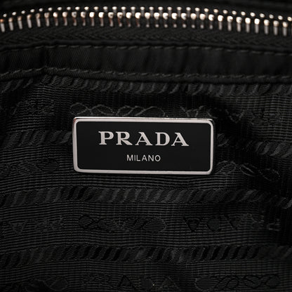 Prada Re-Nylon Nappa Triangle Quilted Padded Double Handled Zip Pocket Tote Black 7 of 10