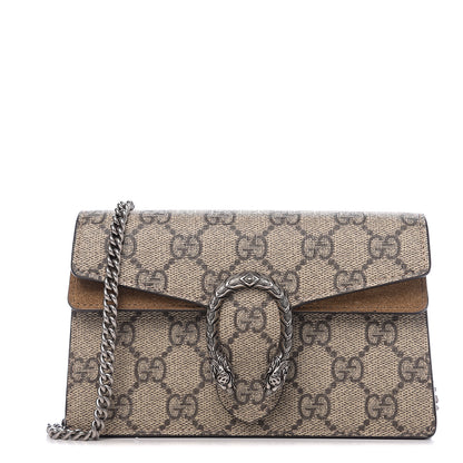 Gucci GG Supreme Monogram Super Mini Dionysus Shoulder Bag Taupe 1 of 8