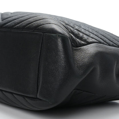 Saint Laurent Sheepskin Matelasse Chevron Large Monogram Shopping Bag Black 8 of 8