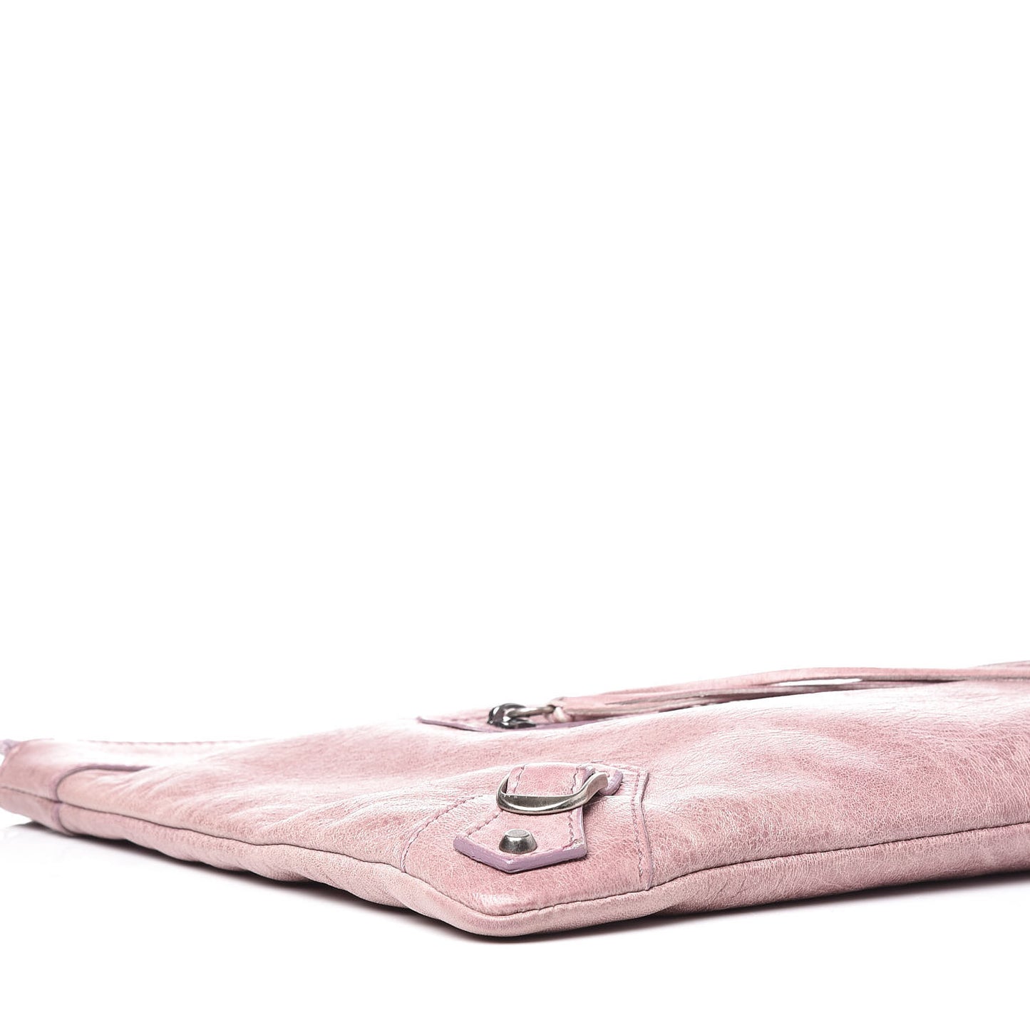 Agneau Classic Hardware Zip Clutch Lilac