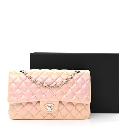 Chanel Iridescent Calfskin Quilted Medium Double Flap Pink 11 of 11