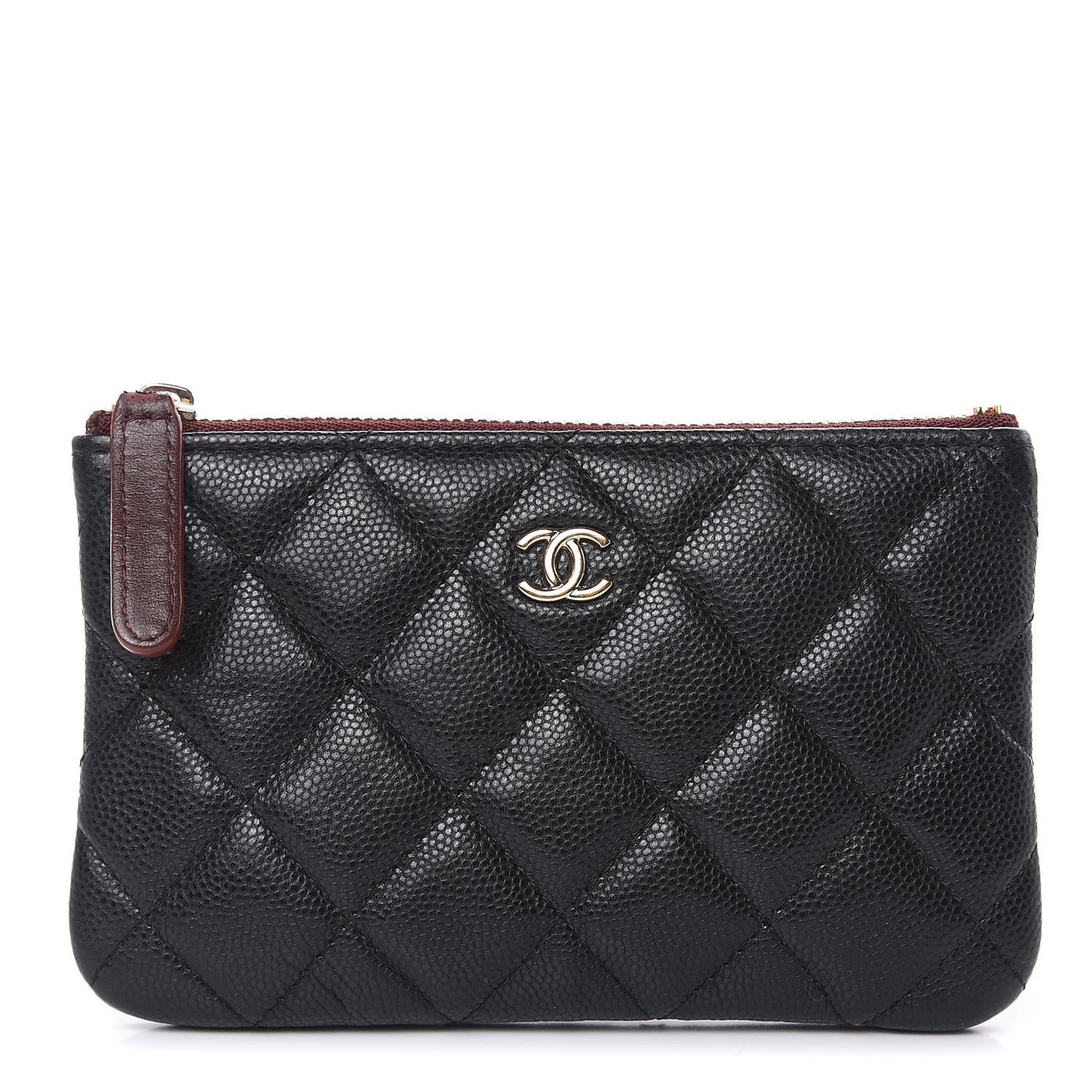 Caviar Quilted Small Cosmetic Case Black