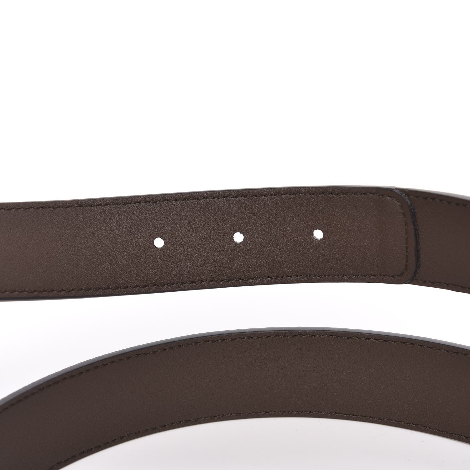 Gucci GG Supreme Monogram Matte Plutone Calfskin Double G 30mm Belt 90 36 Beige Ebony New Acero 3 of 4