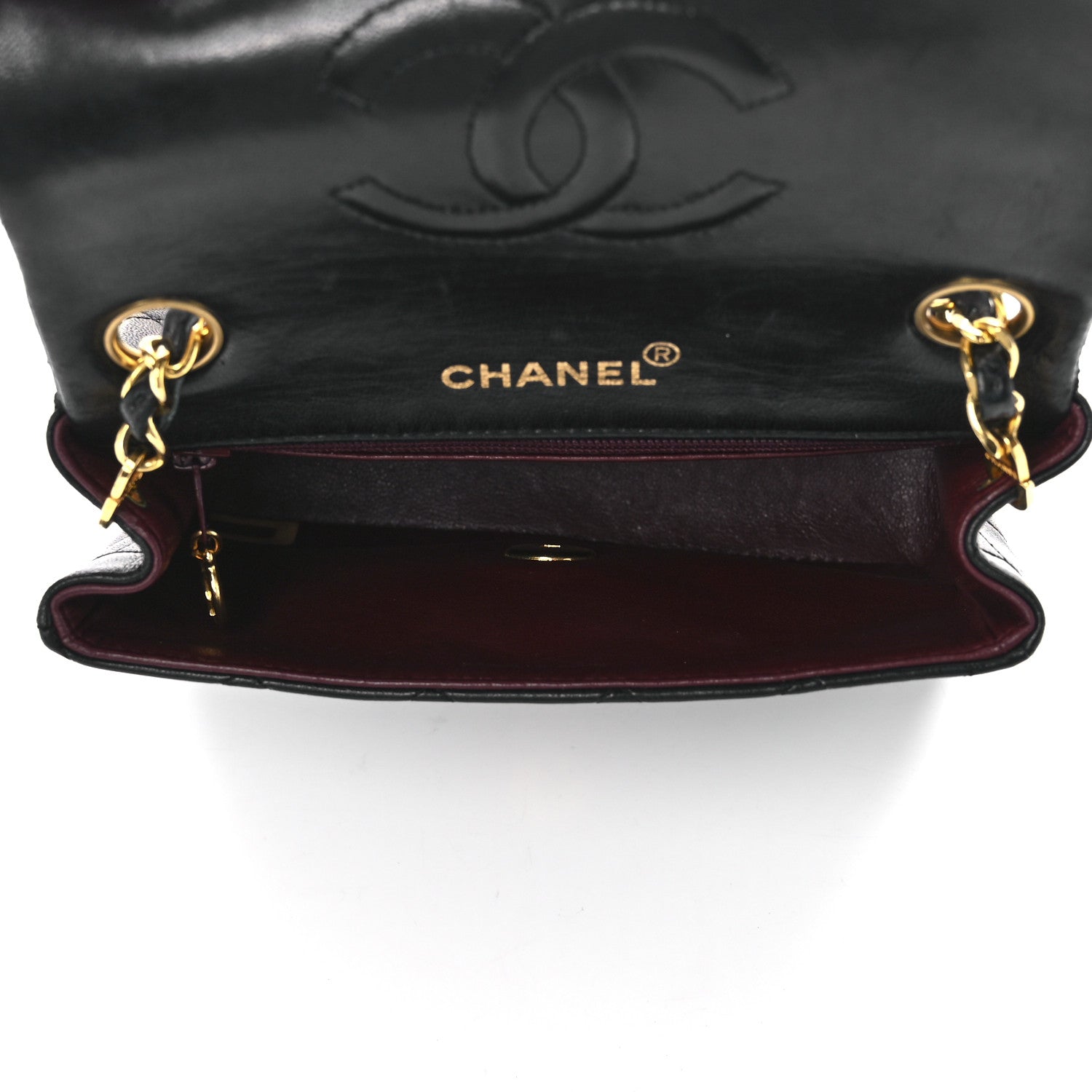 Chanel Lambskin Quilted Mini Square Flap Bag Black 4 of 12