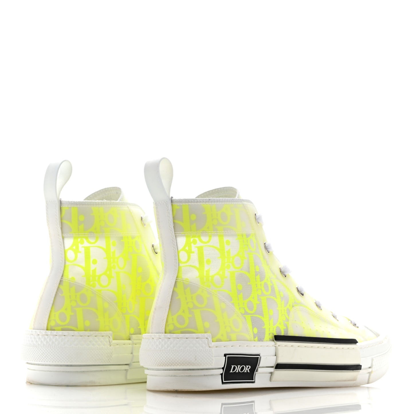 Technical Canvas Oblique Mens B23 High Top Sneakers 42 Yellow