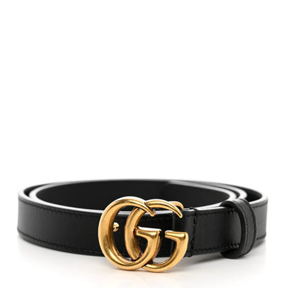 Gucci Calfskin Double G 20mm Belt 75 30 Black 1 of 6