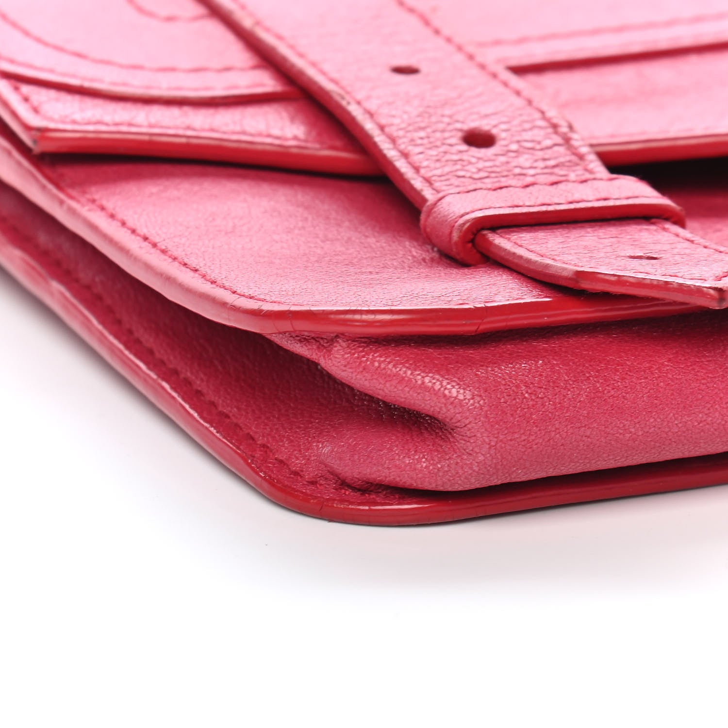 Proenza Schouler Lambskin PS1 Large Chain Wallet Raspberry 6 of 9