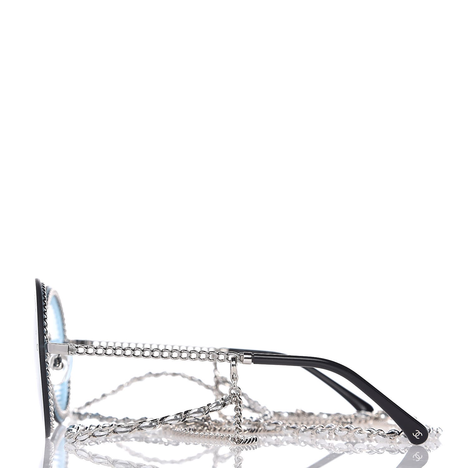 Chanel Chain Round Sunglasses 4245 Blue Silver 3 of 8
