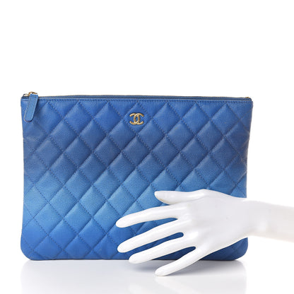 Chanel Caviar Ombre Medium Cosmetic Case Blue 2 of 9