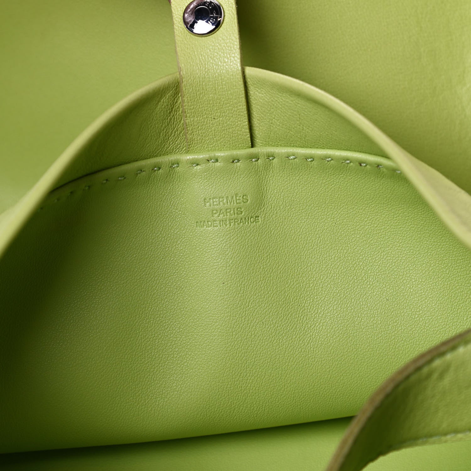 Hermes Lambskin Clou De Selle Pouch Kiwi 5 of 10
