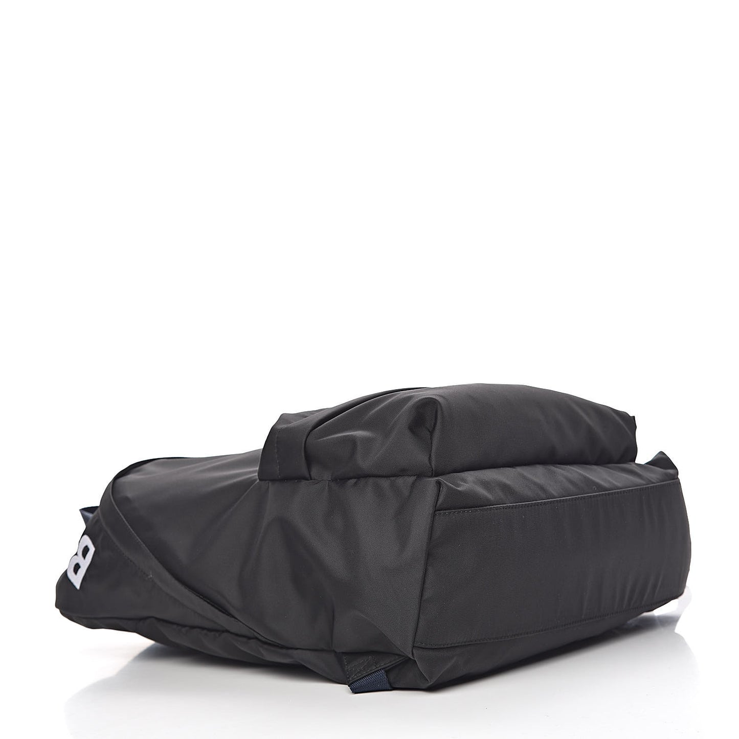 Sport Nylon Logo Embroidered Wheel Backpack Black White