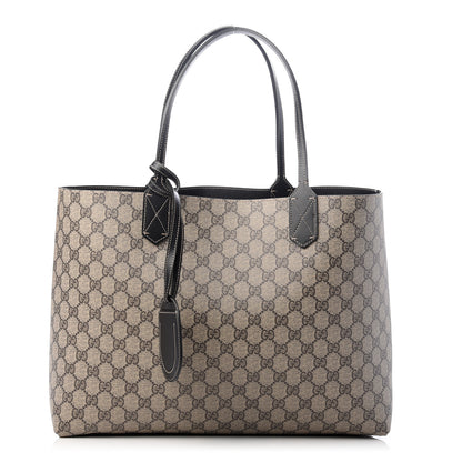 Gucci Calfskin GG Supreme Monogram Medium Reversible Tote Black 1 of 9