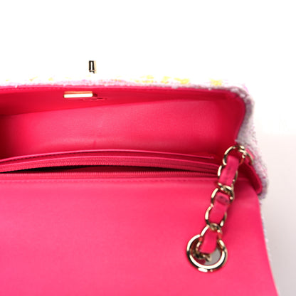 Chanel Tweed Quilted Enamel CC Logo Mini Rectangular Flap Pink Multicolor 5 of 11