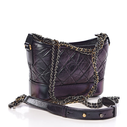 Chanel Iridescent Aged Calfskin Quilted Small Gabrielle Hobo Black 3 of 10
