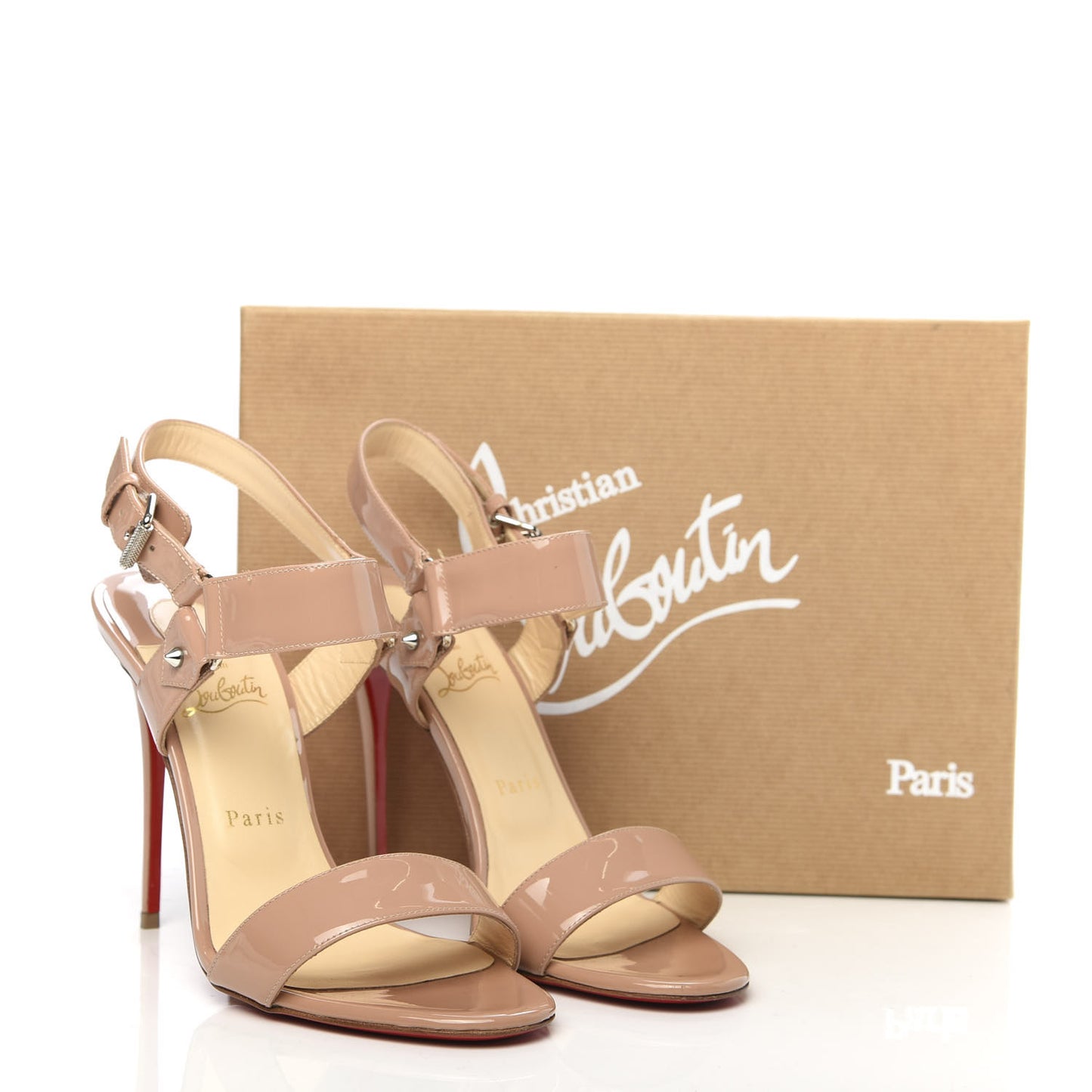 Patent Sova Heel 100 Sandals 40 Nude