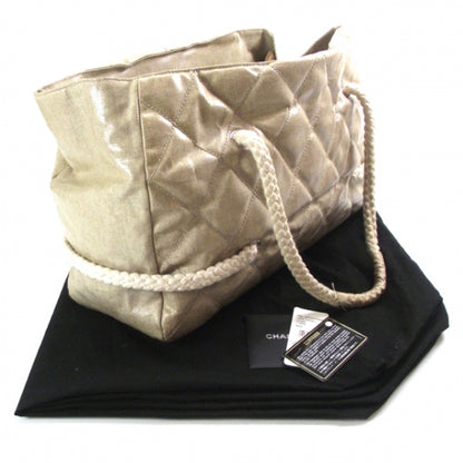 Chanel Coated Canvas Large CC Yacht Tote Beige White 3 of 12