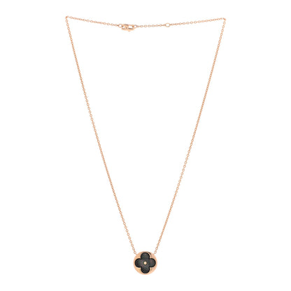 Louis Vuitton 18K Pink Gold Grey Mother Of Pearl Blossom Sun Pendant Necklace 2 of 5