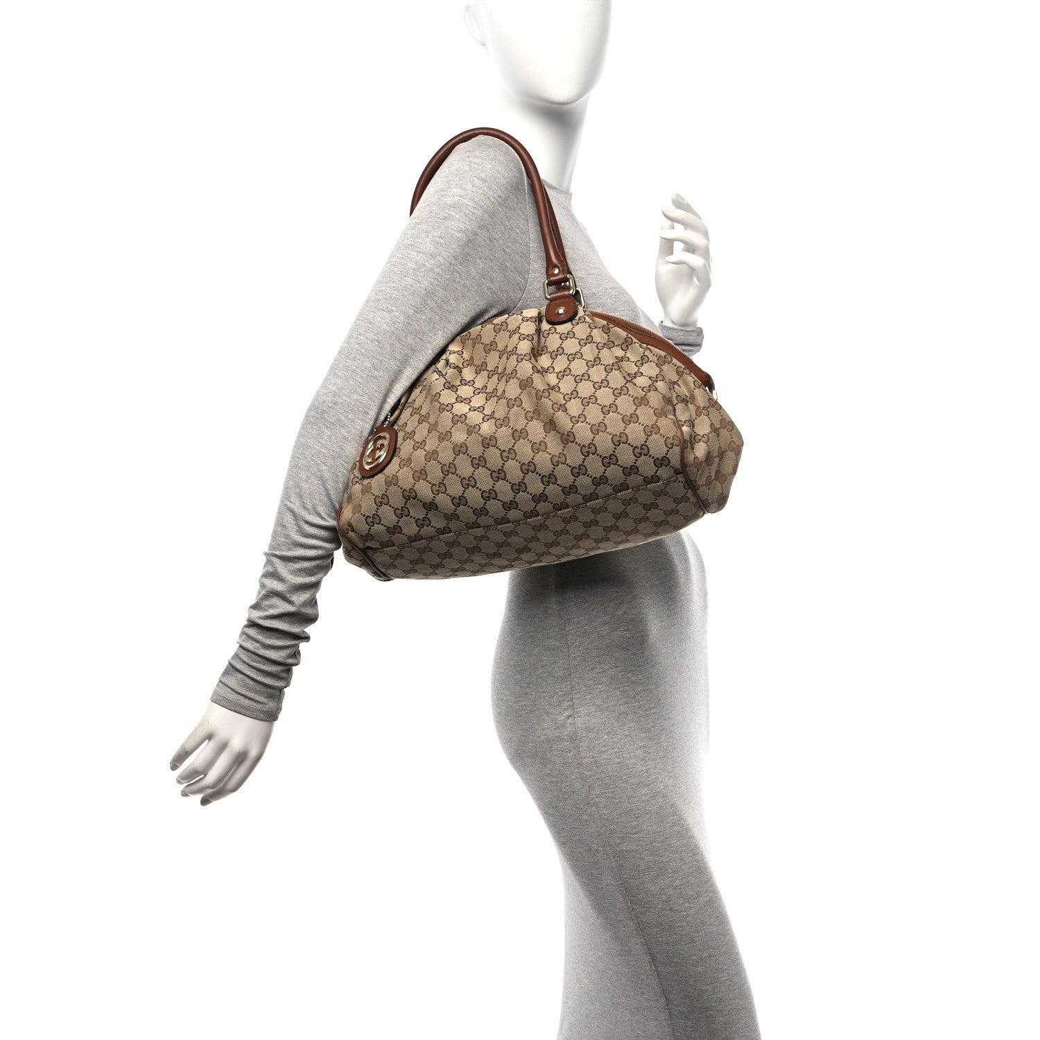 Gucci Monogram Medium Sukey Boston Brown 2 of 10