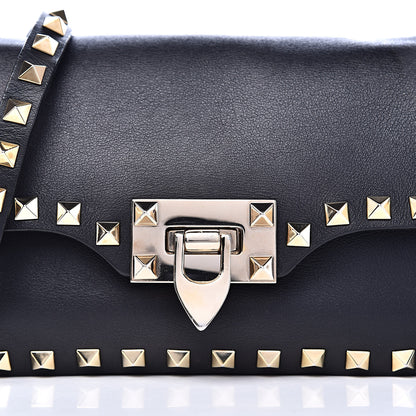 Valentino Garavani Vitello Mini Rockstud Flap Saddle Crossbody Bag Black 11 of 11