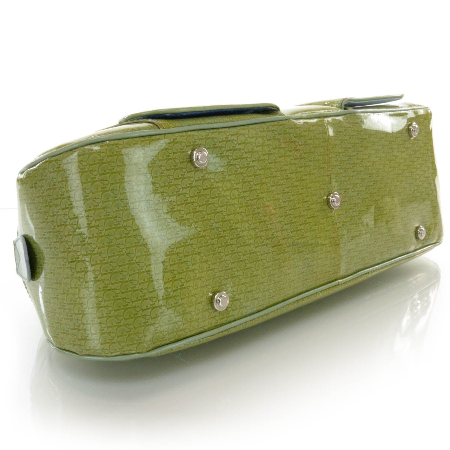 Christian Dior Patent Saddle Bowler Green 4 of 7