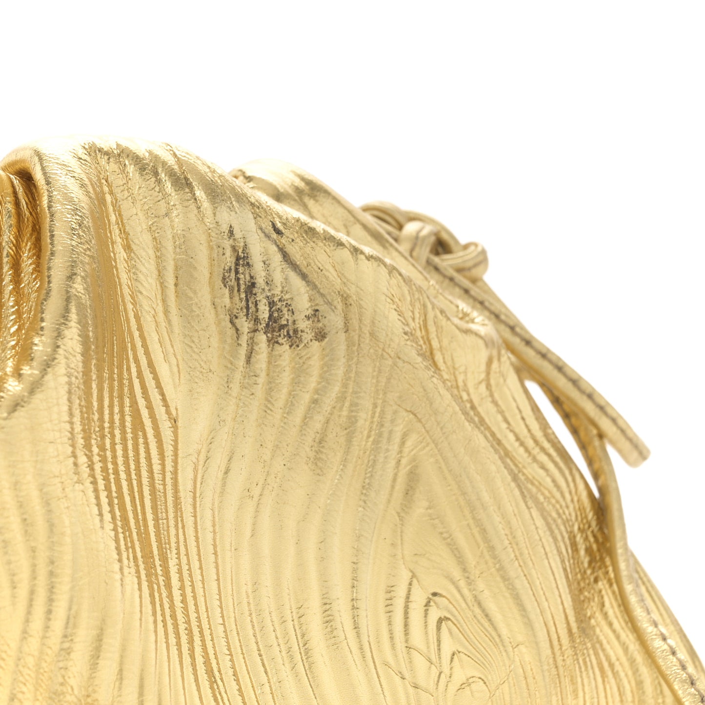 Metallic Bark Calfskin The Mini Pouch Gold