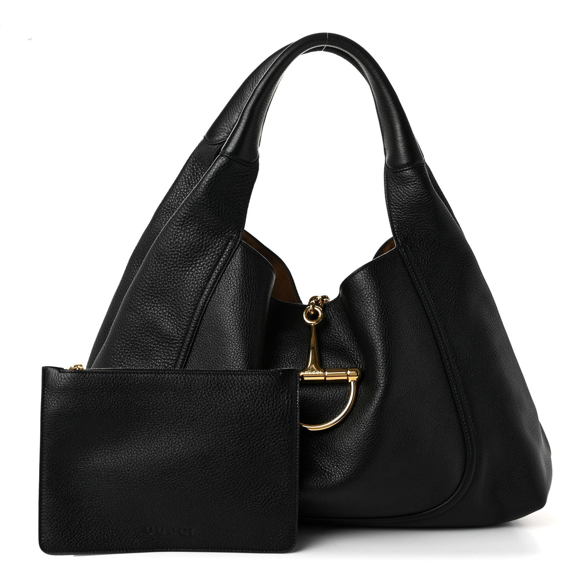 Gucci Grained Calfskin Softbit Maxi Shoulder Bag Black 3 of 10