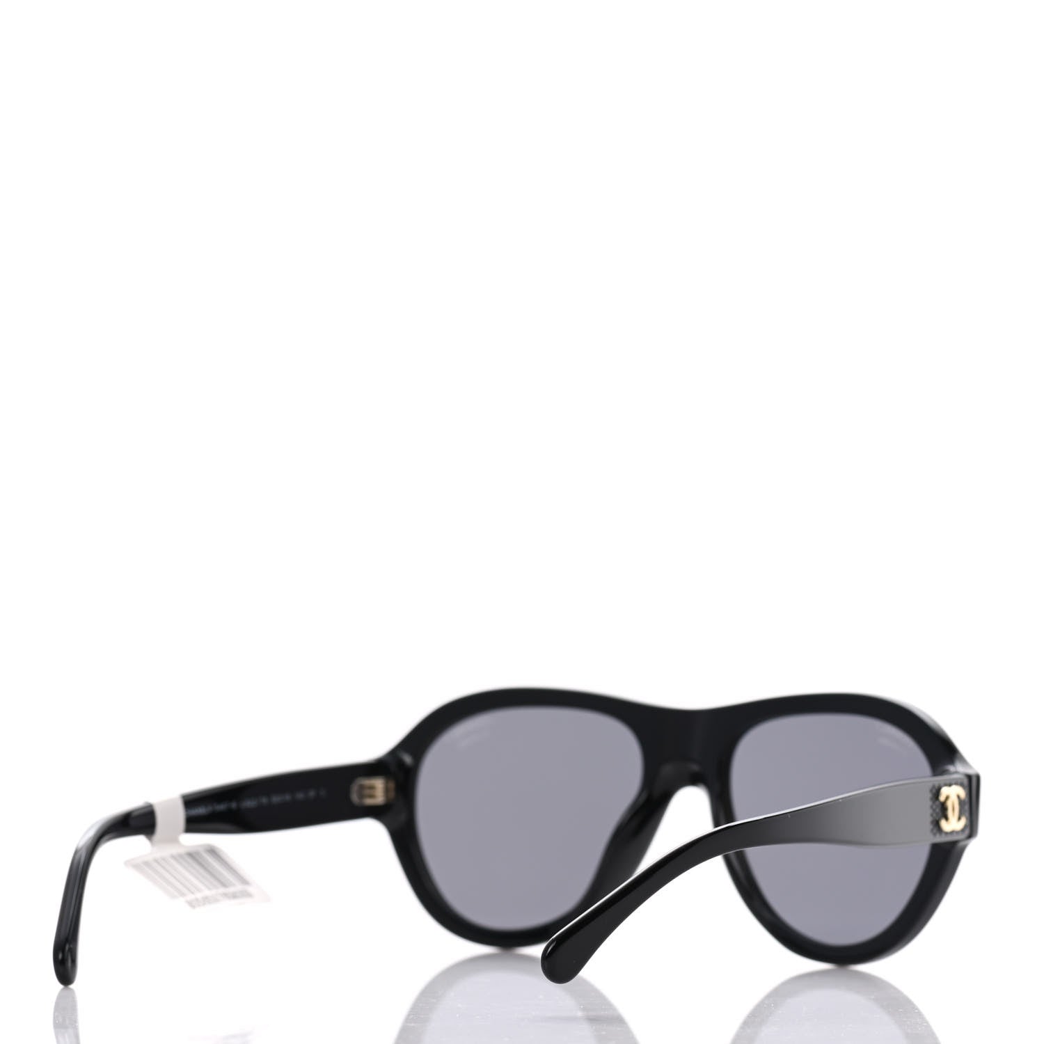 Chanel Acetate Strass Polarized Pilot Sunglasses 5467-B Black 4 of 8