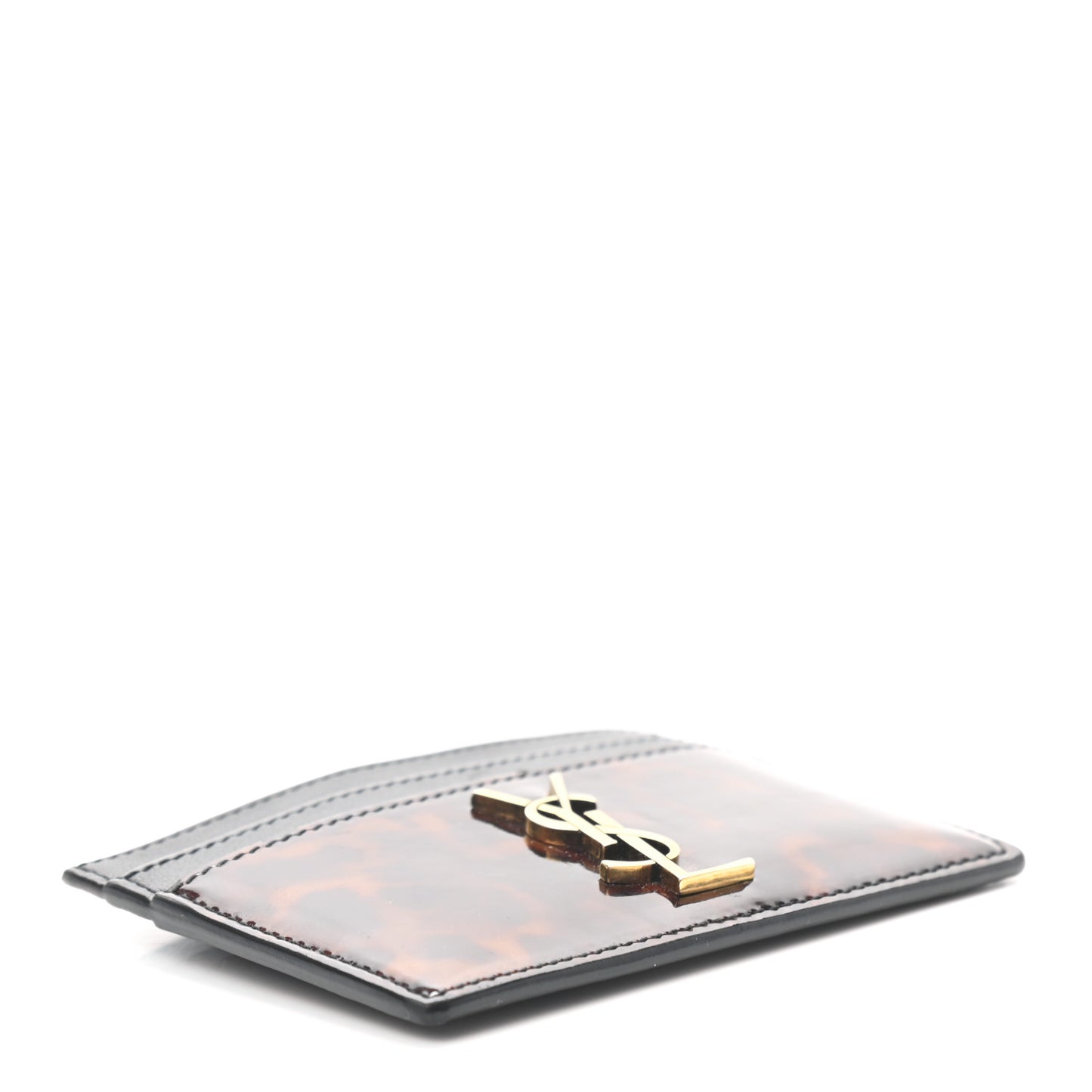 Patent Monogram Credit Card Case Tortoiseshell