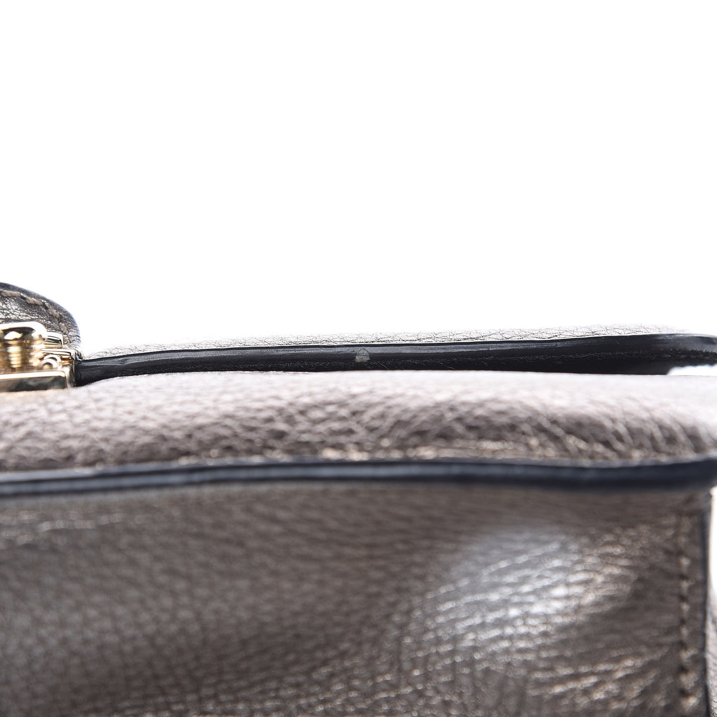 Metallic Vitello Medium Glam Lock Rockstud Flap Sasso