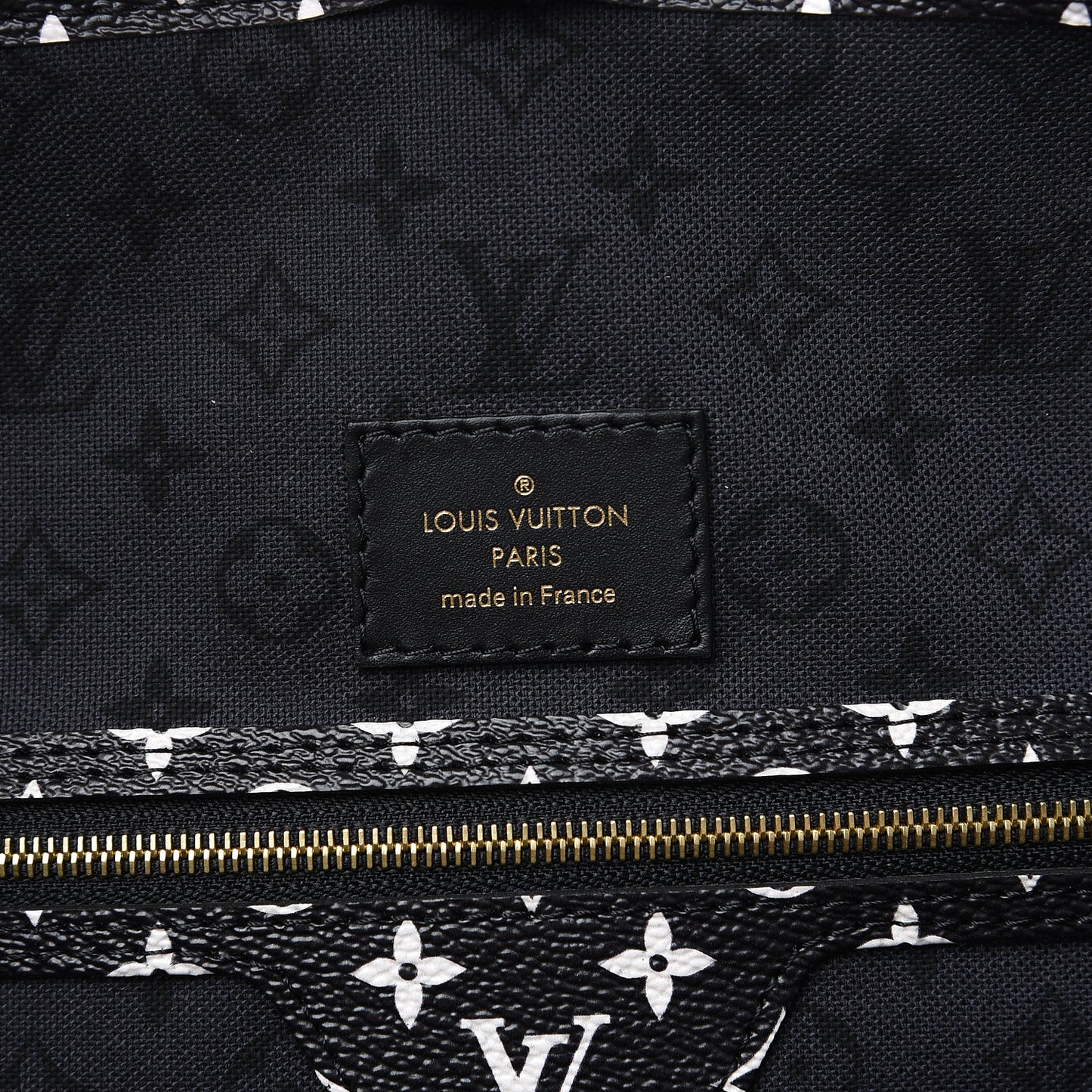 Monogram Giant Crafty Neverfull MM Creme Rouge Black