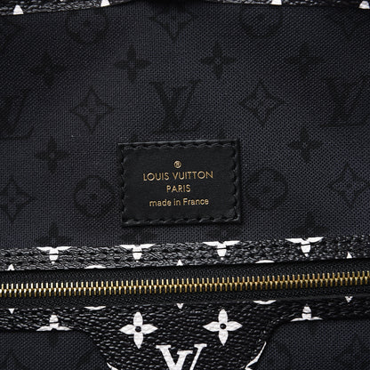 Louis Vuitton Monogram Giant Crafty Neverfull MM Creme Rouge Black 5 of 9