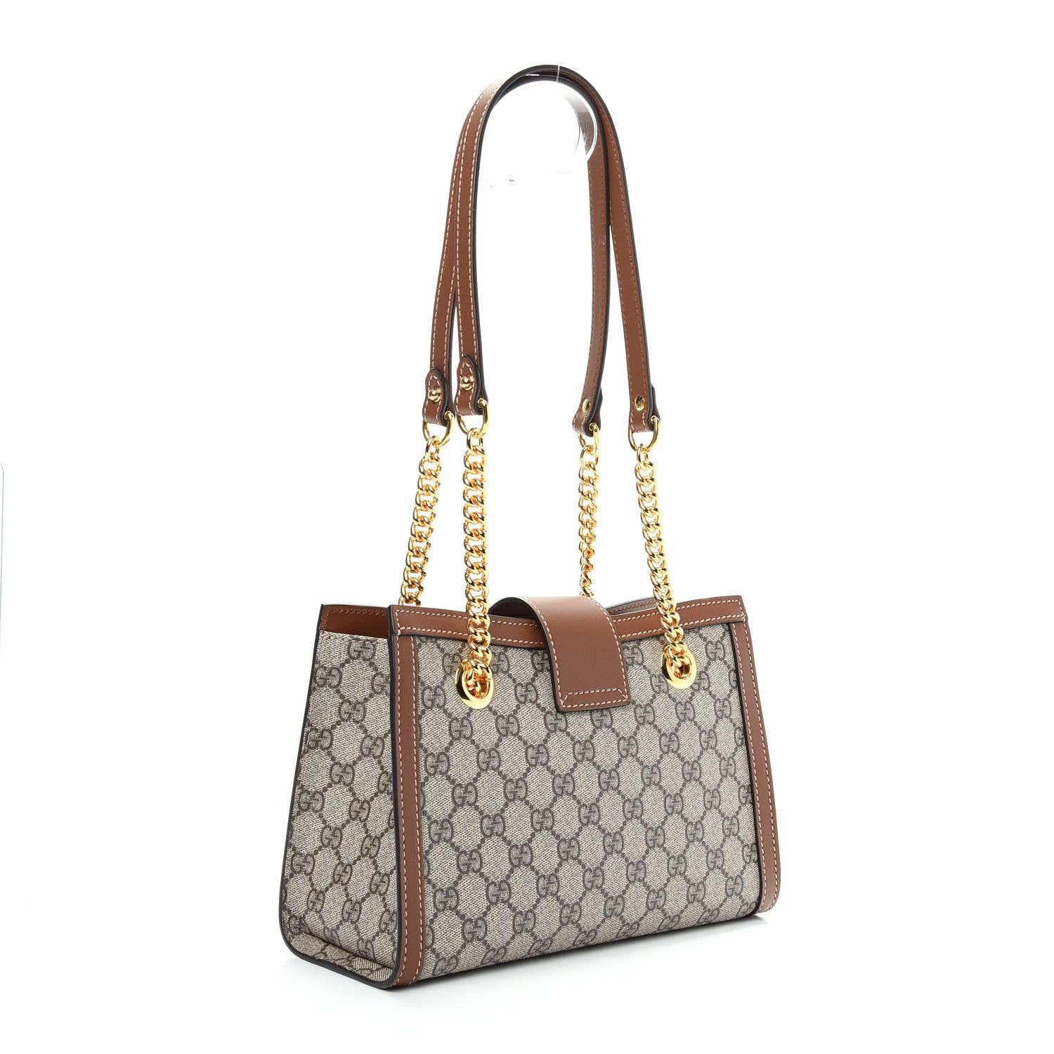 Gucci GG Supreme Monogram Calfskin Small Padlock Tote Beige Ebony Tuscany 3 of 9