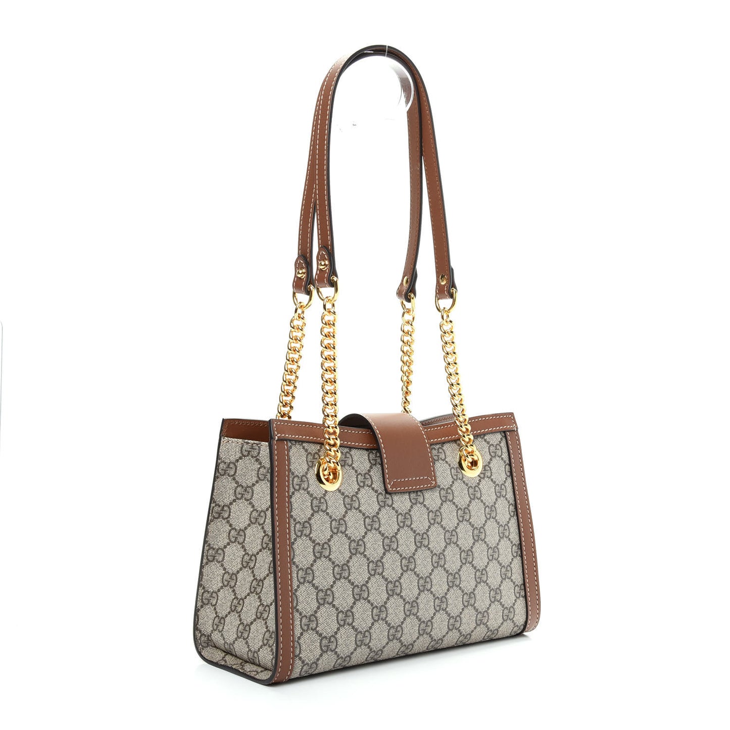 GG Supreme Monogram Calfskin Small Padlock Tote Beige Ebony Tuscany